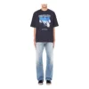 Balenciaga Speed Hunters for menn, svart, blått bånd, korte ermer, grå 541875TCV381055