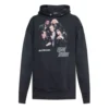 Balenciaga Speedhunters Boysband-trykk, hette, lange ermer, marineblå, 541873TCV371055