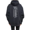 Balenciaga Speedhunters Boysband-trykk, hette, lange ermer, marineblå, 541873TCV371055