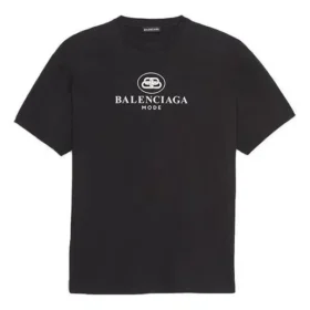 Balenciaga SS21 B-alfabetlogo-mønster, kortærmet, svart, for menn 570803TFV761000 Balenciaga SS21 B-alfabetlogo-mønster, kortærmet, svart, for menn 570803TFV761000