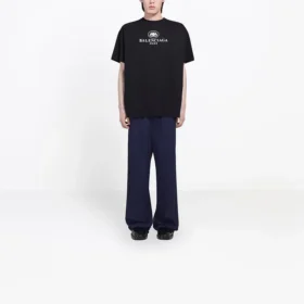 Balenciaga SS21 B-alfabetlogo-mønster, kortærmet, svart, for menn 570803TFV761000 Balenciaga SS21 B-alfabetlogo-mønster, kortærmet, svart, for menn 570803TFV761000