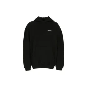 Balenciaga SS21 bomulls-langermet hettegenser for menn, stor størrelse, svart 620973TKV871070