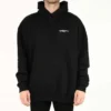 Balenciaga SS21 bomulls-langermet hettegenser for menn, stor størrelse, svart 620973TKV871070