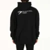 Balenciaga SS21 bomulls-langermet hettegenser for menn, stor størrelse, svart 620973TKV871070