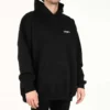 Balenciaga SS21 bomulls-langermet hettegenser for menn, stor størrelse, svart 620973TKV871070