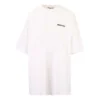 Balenciaga SS21 bomulls-T-skjorte med logo, rund hals og korte ermer for menn, hvit 641655TJV879040