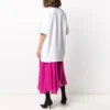Balenciaga SS21 bomulls-T-skjorte med logo, rund hals og korte ermer for menn, hvit 641655TJV879040