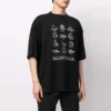 Balenciaga SS21 casual-trøye for menn med trykk, stor størrelse, korte ermer, svart 641614TJV801070