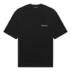 Balenciaga SS21 ensfarget T-skjorte med logotrykk og korte ermer for menn, svart 612966TJV871070