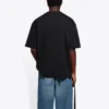 Balenciaga SS21 ensfarget T-skjorte med logotrykk og korte ermer for menn, svart 612966TJV871070