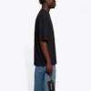Balenciaga SS21 ensfarget T-skjorte med logotrykk og korte ermer for menn, svart 612966TJV871070