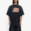 Balenciaga SS21 Flame Retro kortærmet T-skjorte for menn, svart 656978TKV701076
