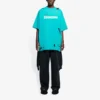 Balenciaga SS21 for menn med alfabetmønster, hull, rund hals og korte ermer – grønn 651795TKVB84661