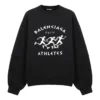Balenciaga SS21 for menn, stor rund hals, lange ermer, svart 641654TJVI71070