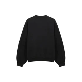 Balenciaga SS21 for menn, stor rund hals, lange ermer, svart 641654TJVI71070