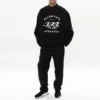 Balenciaga SS21 for menn, stor rund hals, lange ermer, svart 641654TJVI71070