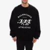 Balenciaga SS21 for menn, stor rund hals, lange ermer, svart 641654TJVI71070