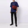 Balenciaga SS21 herre-T-skjorte med logo-trykk i alfabetet, korte ermer, blå 612966TIV545400