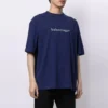 Balenciaga SS21 herre-T-skjorte med logo-trykk i alfabetet, korte ermer, blå 612966TIV545400