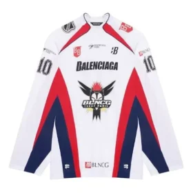 Balenciaga SS21 Hockey Sports Mesh langermet hvit for menn 657105TKV248090