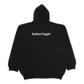 Balenciaga SS21 jakke med glidelås og lange ermer for menn, svart 641659TIV551070