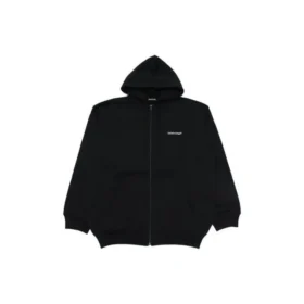 Balenciaga SS21 jakke med glidelås og lange ermer for menn, svart 641659TIV551070