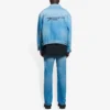 Balenciaga SS21 klassisk logo-Denim-jakke for menn, lyseblå 657608TDW154307