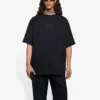 Balenciaga SS21-logo-trykk, løs passform, rund hals, korte ermer, svart, herre 641675TKV711069