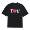 Balenciaga SS21 Love kortærmet T-skjorte for menn, svart 612966TJVL51070
