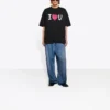 Balenciaga SS21 Love kortærmet T-skjorte for menn, svart 612966TJVL51070