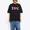 Balenciaga SS21 Love kortærmet T-skjorte for menn, svart 612966TJVL51070