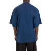 Balenciaga SS21 løpetrøye for menn med mønstertrykk og logo, løs passform, kort ermet, blå 641614TJVK64866