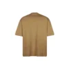 Balenciaga SS21 løstsittende T-skjorte med rund hals, brodert alfabetlogo og korte ermer for menn, khaki 612966TJV879504