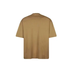 Balenciaga SS21 løstsittende T-skjorte med rund hals, brodert alfabetlogo og korte ermer for menn, khaki 612966TJV879504