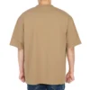 Balenciaga SS21 løstsittende T-skjorte med rund hals, brodert alfabetlogo og korte ermer for menn, khaki 612966TJV879504