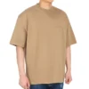 Balenciaga SS21 løstsittende T-skjorte med rund hals, brodert alfabetlogo og korte ermer for menn, khaki 612966TJV879504