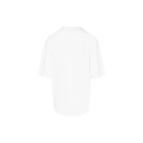 Balenciaga SS21 maraton-løpetrøye for menn med mønstertrykk og logo, kort ermet, hvit 641614TJVK69040