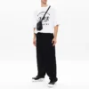 Balenciaga SS21 maraton-løpetrøye for menn med mønstertrykk og logo, kort ermet, hvit 641614TJVK69040