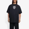 Balenciaga SS21 mønstertrykk, rund hals, korte ermer, svart, herre 651795TKV771070