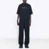Balenciaga-T-skjorte for menn med symbolisk rund hals og alfabet-trykk, kort ermet, svart 620969TIV501070