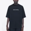 Balenciaga-T-skjorte for menn med symbolisk rund hals og alfabet-trykk, kort ermet, svart 620969TIV501070
