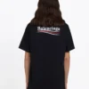 Balenciaga-trøye for menn med trykk, korte ermer, svart 570803TAV441000