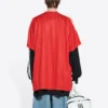 Balenciaga x adidas fotball-T-skjorte, oversized «Red» 723663TNV136400