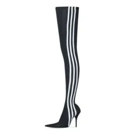 Balenciaga x adidas Knife Over The Knee Støvler «Black White» 724074W2ES11090