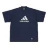Balenciaga x adidas Oversized T-skjorte «Navy» 731769TNVA64356