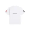 Balenciaga x NASA Crossover FW21 for menn, løs passform, rund hals, korte ermer, hvit 651795TKVD79040