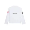 Balenciaga x NASA Crossover Space Printing langermet T-skjorte med rund hals for menn, hvit 662496TKVD79040