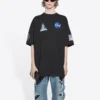 Balenciaga x NASA Crossover Space Retro T-skjorte med korte ermer «Black» 651795TKVD71070