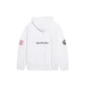 Balenciaga x NASA FW21 Crossover Logo bomullsklassiker med hette og løse lange ermer for menn, hvit 651799TKVD89040