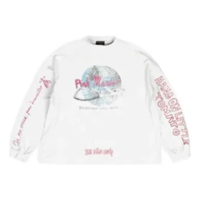 Balenciaga x Pink Martini langermet T-skjorte, oversized «Ecru» 699191TMVN99800 Balenciaga x Pink Martini langermet T-skjorte, oversized «Ecru» 699191TMVN99800